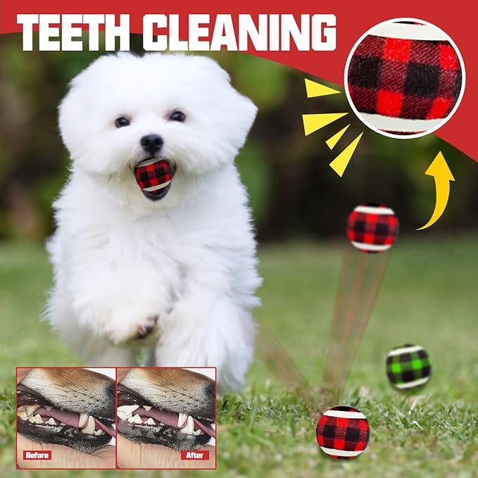 X-Small Dog Tennis Balls Dog Toys Ball 1.5" Pack of 12, Fit Ball Launchers,Christmas Dog Toys