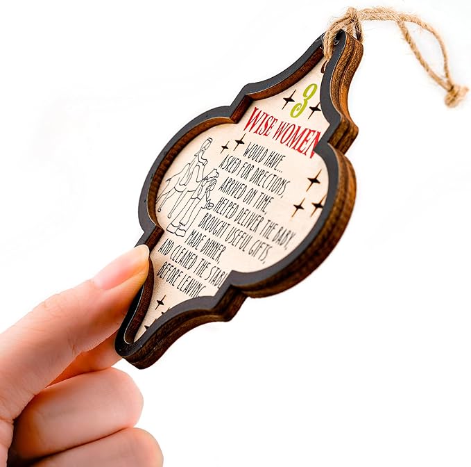 Nativity Ornaments for Tree, Christian Christmas Ornaments, Easter Basket Stuffers, Wooden Craft Ornament for Decorations, Windows, Classroom Gifts Wise Women, Christian Ornament (1, Diamond)