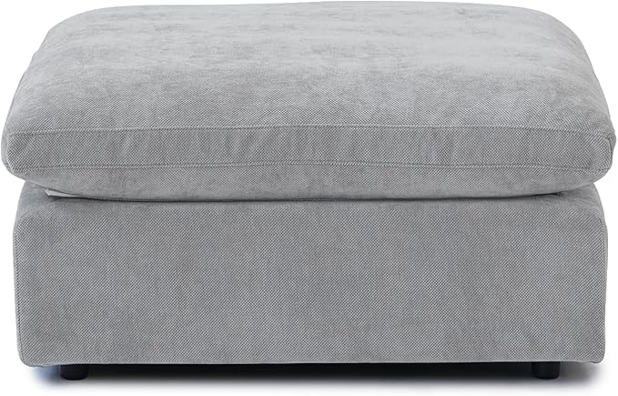 WJShome Modern Ottoman Module for Living Room, Cushion Covers Removable, Minimalist Comfy Breathable Footstool,Gray