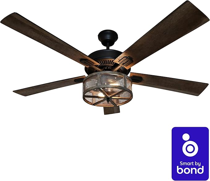 RIVER OF GOODS 52" W LED Indoor Oil Rubbed Bronze WiFi Smart Ceiling Fan Compatible with Amazon Alexa and Google Home