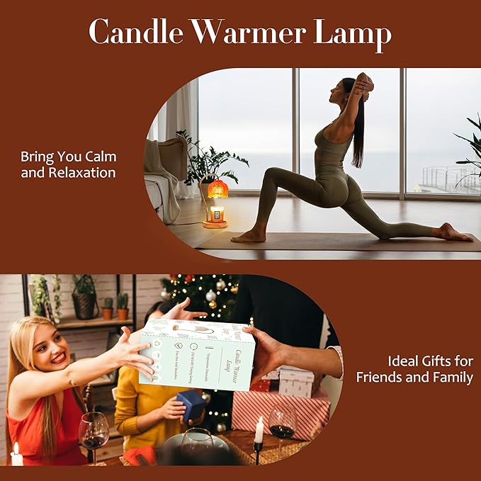 Flower Candle Warmer Lamp with Timer & Dimmer - Fits All Jar Scented Candles - Christmas & Mother's Day Gift for Women，Wife，Mom，Grandma