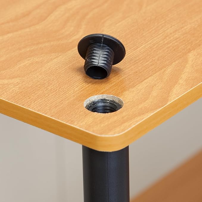 Furinno TURN-N-TUBE Storage Shelves, 3-Tier Book Shelf, Corner Shelf, Toolless Open Shelves, for Organization and Storage, Living Room, Garage, Home Office, Light Cherry