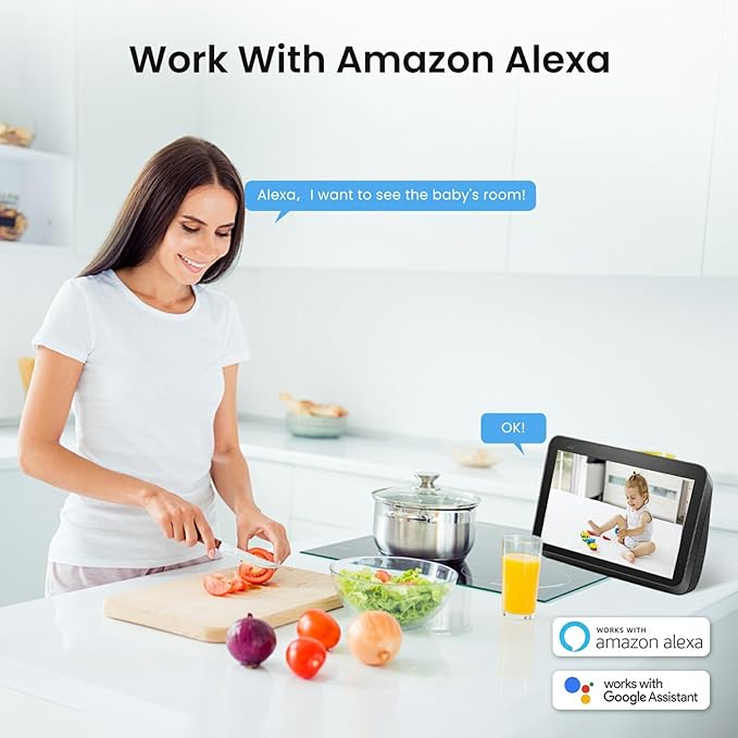 Indoor Security Camera 360° with Pan/Tilt, Pet Dog Baby Monitor, 1080P HD Night Vision, Motion Detection, 2-Way Talk, Alexa & Google Home Compatible (2.4GHz WiFi)