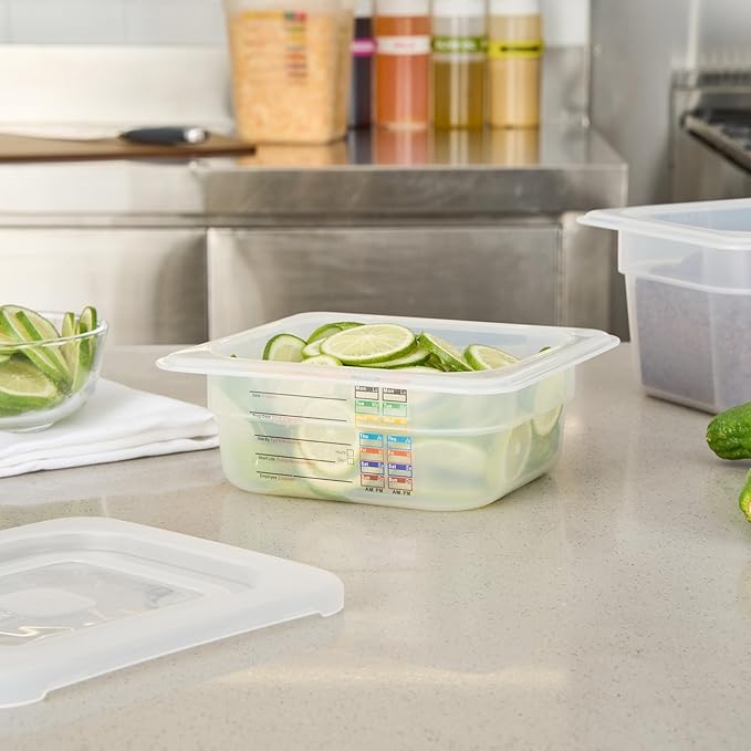 Restaurantware Food Storage Container 1 Pack of 6.8 x 6.2 x 2.5 Inches Plastic Stackable Storage Box White Reusable Label Container Dishwasher Safe For Restaurants And Kitchens