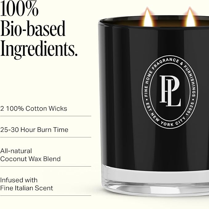 Preston Lane Luxury 2-Wick Scented Candle, Mayfair, 7.5 oz Hand-Poured in USA | Long Burn Time (20-30 Hrs), Vegan Soy Wax Blend, Decorative Glass Vessel, Fine Italian Fragrance