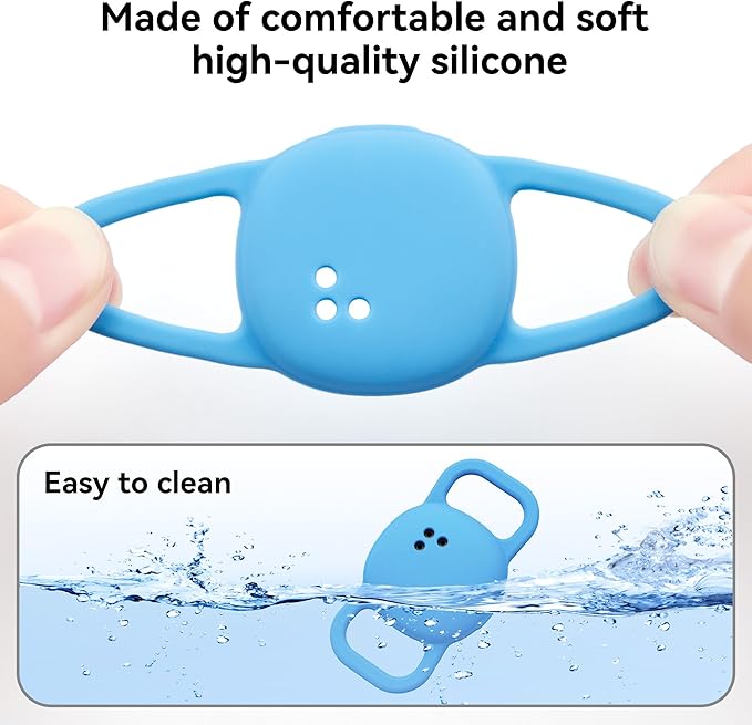 DDJ for Tile Life360 Sticker (2024) Tracker Cat Collar Case, 2-Pack Silicone Anti-Lost Protective Cover Tile Tracker Holder for Dog & Pet Collars, Ultra Durable, Easy Installation, Lightweight, Blue
