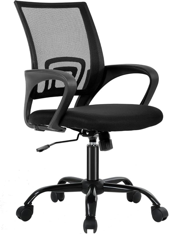 BestOffice Office Chair Ergonomic Cheap Desk Chair Mesh Computer Chair Lumbar Support Modern Executive Adjustable Stool Rolling Swivel Chair for Back Pain (Black)