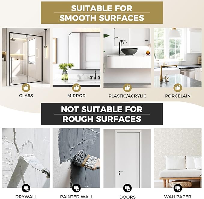 Adhesive Towel Hooks for Shower,Waterproof Heavy Duty Bathroom Hooks,Wall Mounted Sticky Hangers for Coats/Aprons/Robes,No Drilling(Black,4 Pack)