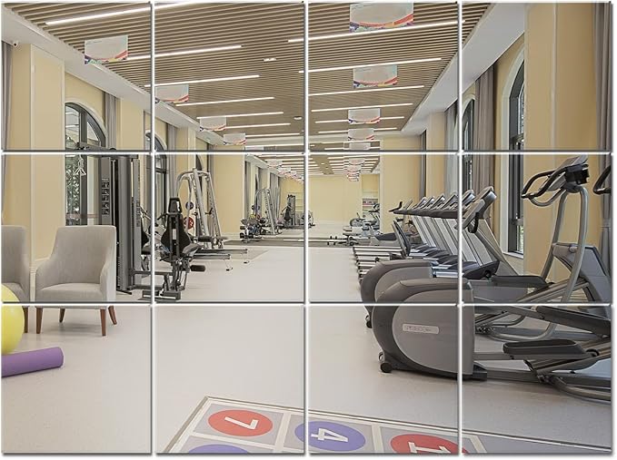 Murrey Home Wall Mirror for Home Gym Mirror, Full Length Mirrors Wall Mounted, Frameless Full Body Mirror Tiles for Wall, Door, Garage, 12" x12PCS