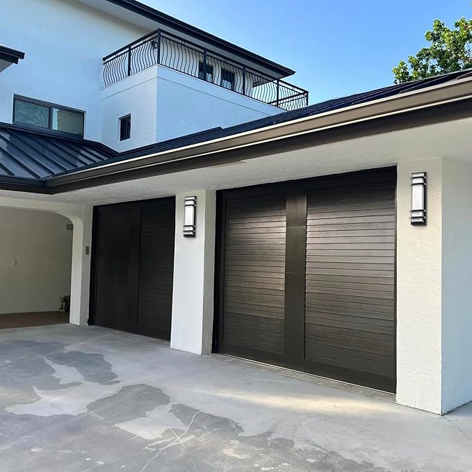 Sytmhoe16in Outdoor Wall Lights, 2packs 6000K LED Dimmable Modern Porch & Patio Wall Light Fixture, Black Exterior Sconce Wall Mounted Lights for Garage Living Room Courtyard House(2Packs)