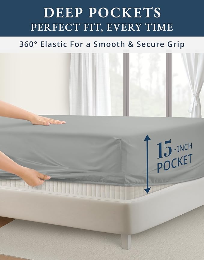 LANE LINEN 100% Egyptian Cotton King Bed Sheets, Eco Friendly No Pill Naturally Cooling Sheet King Size, Soft & Comfy Sateen Weave Silky Smooth Finish, Available in Variety of Colors -Lime Stone