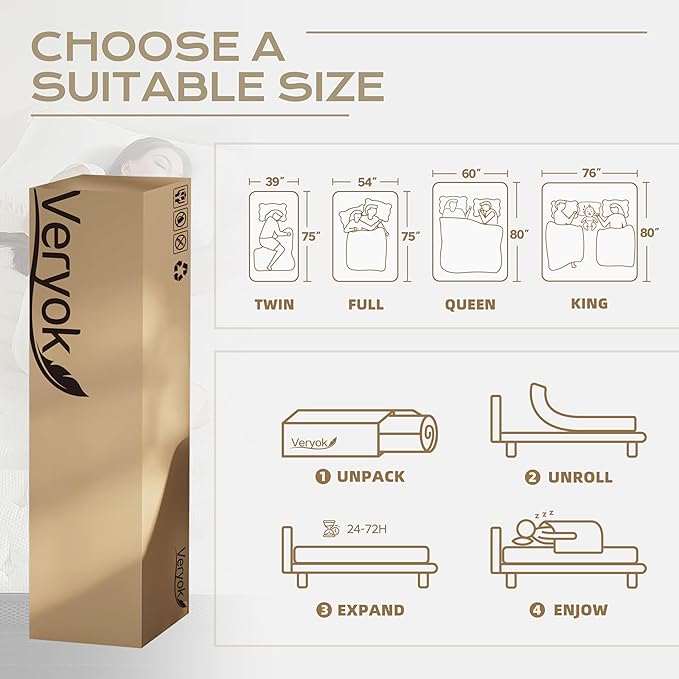 14 Inch Cal King Hybrid Mattress, Medium-Firm, Pressure Relief & Motion Isolation Memory Foam w/Pocket Springs, Cooling, Hypoallergenic, Ideal for Back Pain, Side Sleepers, Plus-Size Sleepers