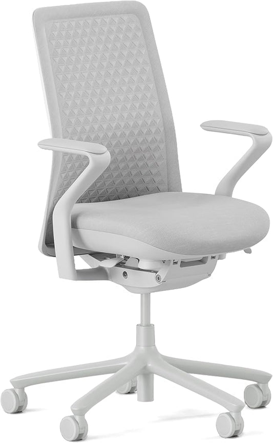 Branch Verve Chair - High Performance Executive Office Chair with Contoured Seat Back and Adjustable Lumbar Rest - High Density Foam Cushion with Aluminum Base - Up to 275 lbs - Mist