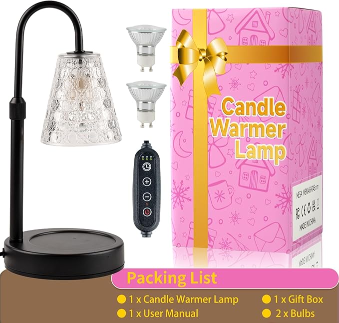 Candle Warmer Lamp with Timer Dimmable, Christmas Birthday Gifts for Women Mom, House Warming Gifts New Home Decor, Wax Melt Warmer for Jar Candles