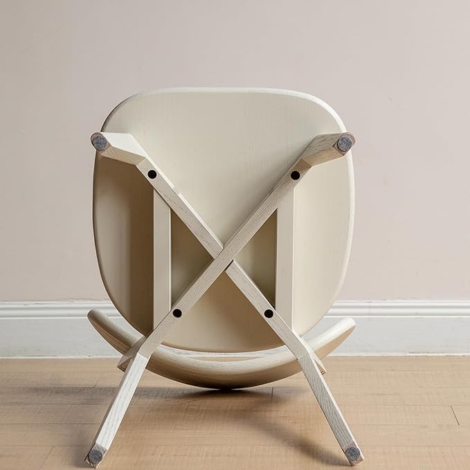 Set of 2 White Wood Dining Chairs,FAS Grade Oak Dining Chairs, Sturdy Outer Sword-Leg Design in White Finish for Dining Room,Restaurant, Cafe, and Modern Home Kitchen,Easy Assembly,400 lb Capacity