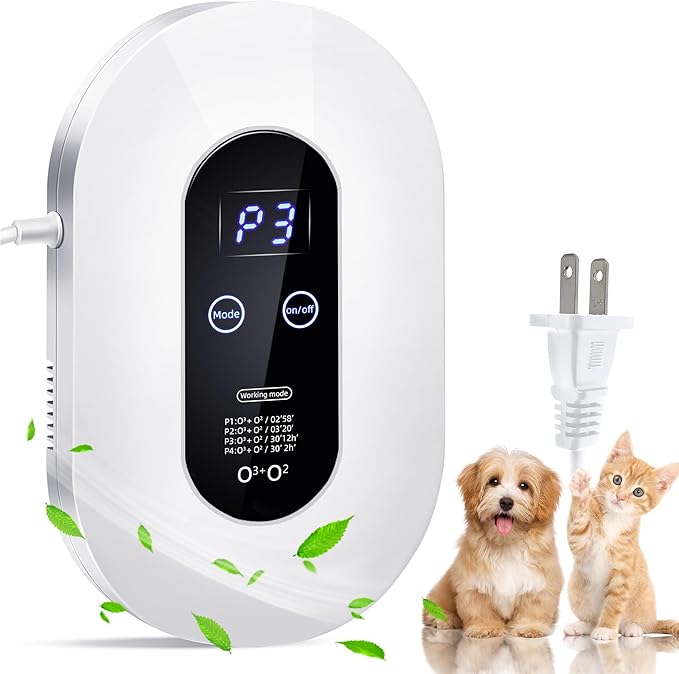 Air Purifier Air Ionizer for Home - Ozone Odor Eliminator for Strong Odor, Portable Cat Litter Deodorizer for Pets Poof Odor, Plug In Air Freshener for Home, Bedroom, Office, Kitchen, Toilet, Shoes