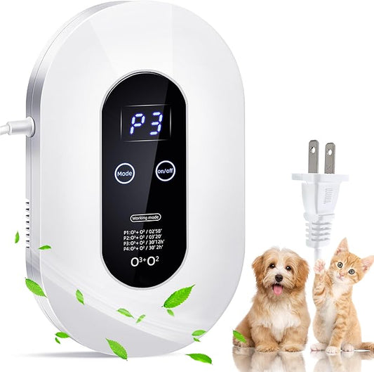 Air Purifier Air Ionizer for Home - Ozone Odor Eliminator for Strong Odor, Portable Cat Litter Deodorizer for Pets Poof Odor, Plug In Air Freshener for Home, Bedroom, Office, Kitchen, Toilet, Shoes