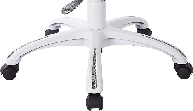 Office Star Ventilated Manager's Office Desk Chair with Breathable Mesh Seat and Back, White Base, White