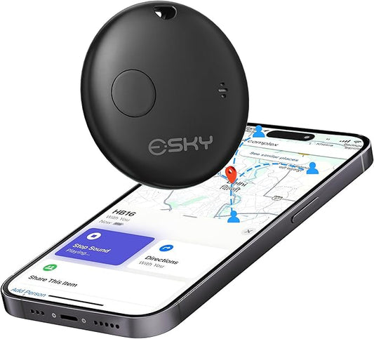 Esky Bluetooth Tracker Tag, Smart Luggage Tracker Compatible with Apple Find My APP (Only for iOS, Not for Android), Key Finder and Item Locator for Luggage, Backpack, Suitcases, Pets, Wallet