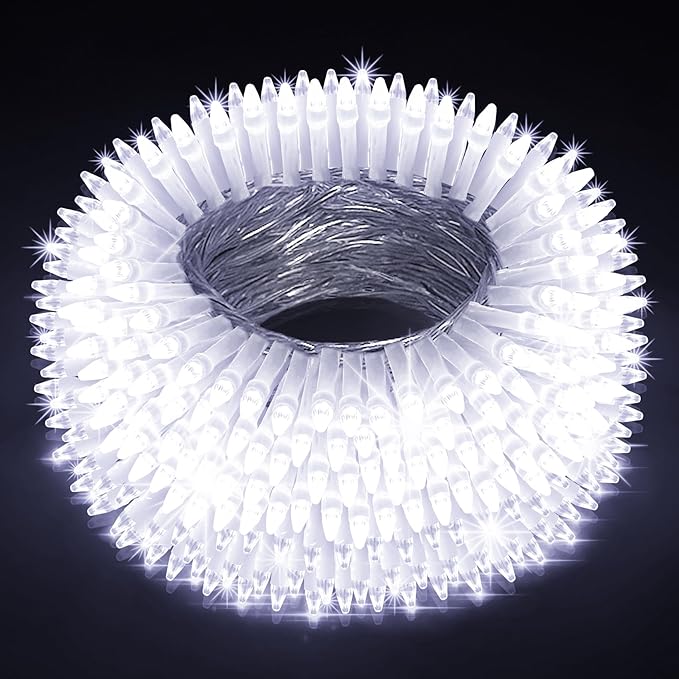 180 LED 59ft Christmas String Lights Indoor Outdoor, 8 Modes Christmas Fairy Lights with Timer & Momory, IP44 Waterproof Christmas Tree Lights for Xmas Patio Yard Fence Balcony Garden (Cool White)