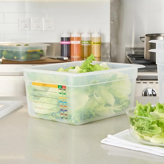 Restaurantware Food Pans Pack of 10 Plastic Rectangle Food Containers Half Size with Traceability Label, Storage Containers Dishwashable Hot Cold Friendly for Restaurants Buffet Commercial Use