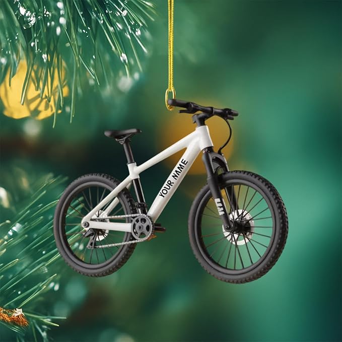 UrbanNEST Personalized Mountain Bike Christmas Ornament, Bicycle Ornaments for Christmas Tree, Mountain Bike Ornament, Bicycle Ornaments, Biker Girl Gifts, Gifts for Cyclist, Xmas Decorations