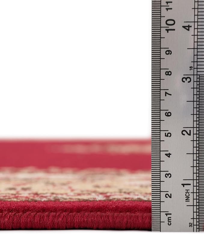 Unique Loom Reza Collection Traditional Persian Style Area Rug, 9 x 12 ft, Burgundy/Ivory