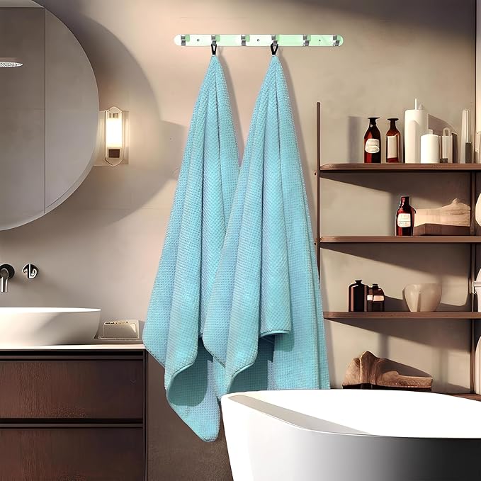 2-Pack Microfiber Bath Towels (27x54 Inches) - Ultra Soft & Quick Dry, 3X Absorbency, Lightweight for Gym, Yoga, Travel & Spa - Perfect for Home, Fitness & Post-Workout,(Bule)