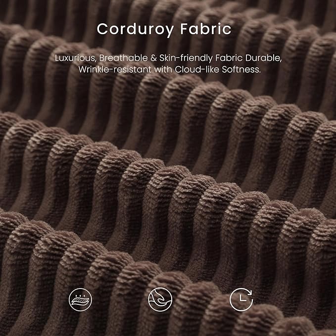 Compression Sofa - 79'' Convertible Sofa Bed, Boneless Couch in a Box, Modular Corduroy Foldable Sleeper Sofa with 2 Pillows, Loveseat Couches for Living Room (Corduroy Fabric, Brown)