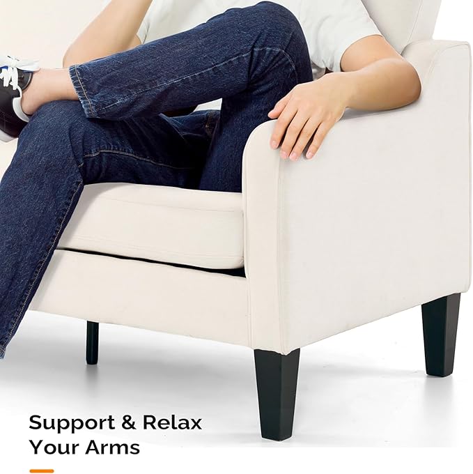 VINGLI Small Couch Sofa 71" Comfy Couches for Living Room Beige 3 Seat Sofa Couch Mid Century Modern Sofa Furniture Couches with Scooped Arms for Small Spaces, Bedroom, Apartment, Studio