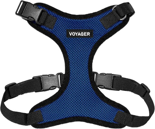 Voyager Step-in Pet Harness - All Weather Mesh, Adjustable Step in Harness for Cats and Dogs by Best Pet Supplies - Royal Blue/Black Trim, S