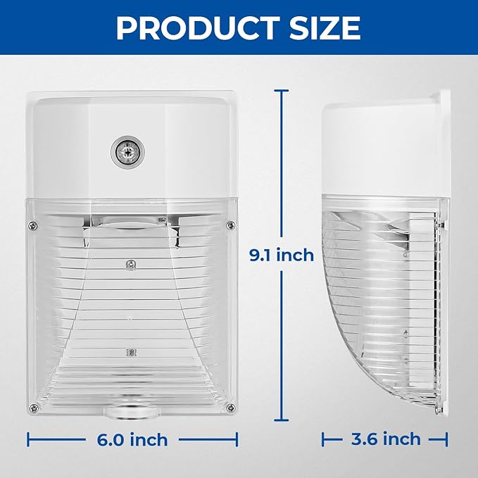 CINOTON 26W LED Wall Pack Light with Dusk to Dawn Sensor, 3000LM [100-277Vac] LED Wall Lights IP65 Waterproof Outdoor Security Flood Lighting for Garage Warehouse Garden 5000K-Daylight 2 Pack