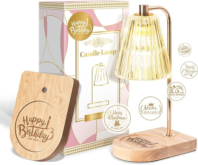 Marycele Birthday Gifts for Women, Candle Warmer Lamp with Timer, Unique Birthday Gifts for Wife Mom Friends Sister, 20th 30th 40th 50th 60th Year Old Gift Ideas