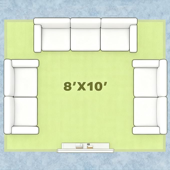 8x10 Rugs for Living Room Washable Green Area Rug Rugs for Bedroom