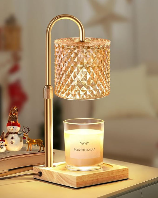 Candle Warmer Lamp with Timer Dimmer Adjustable Height, Candle Warmer with 2 Bulbs for Jar Candles, Home Decor, Birthday Gifts for Women
