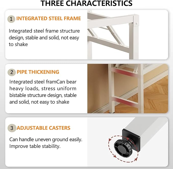 39.4 Inch Folding Table，Square Folding Desks for Small Space,Small Foldable Desk No Assembly,Black.