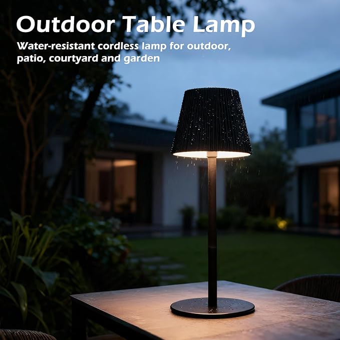 Cordless Table Lamp DIY, 2500mAh Rechargeable & Flexible Desk Lamp, Stepless Dimming Modern Bedside Lamps with 3-Color LED Touch Control, Minimalist Nightstand Lamps for Decor & Gifts (Black)