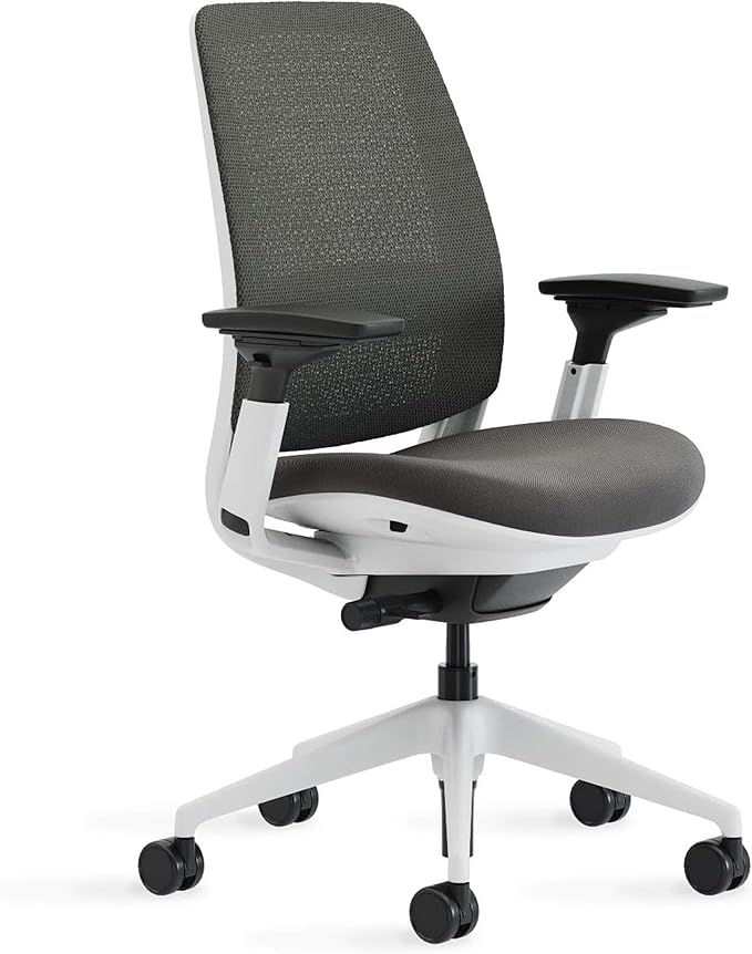 Steelcase Series 2 Office Chair - Ergonomic Work Chair with Wheels for Hard Flooring - with Back Support, Weight-Activated Adjustment & Arm Support - Adjustable Rolling Chairs for Desk - Graphite