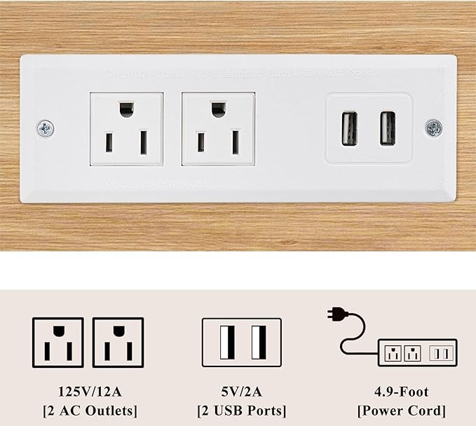 3 Tier Small Narrow Bamboo Side Table Set of 2 with Charging Station - Skinny Nightstand for Small Spaces, Slim Bedside Table with USB Ports and Outlets - Thin End Table with Storage, Natural