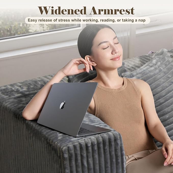 106'' Boneless Couches for Living Room, L Shaped Modular Sectional Sofa with Chaise Lounge, Faux Rabbit Fur & Layered Cushion Deep Seat Cloud Couch, No Assembly (Grey, 130 U Shaped)