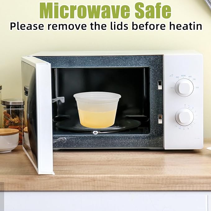 EASYTRIP (60 Sets 16oz Plastic Soup Containers with Lids, Food Storage Containers with Airtight Lid, Meal Prep Containers, BPA Free, Freezer Safe, Dishwasher Safe, Microwave Safe, Stackable