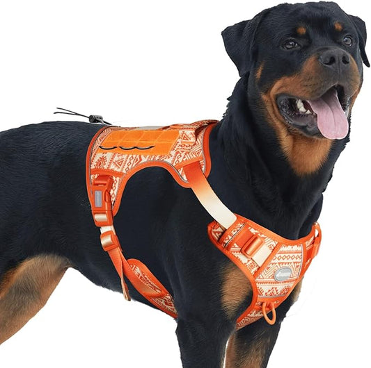 AUROTH Tactical Dog Harness for Large Dogs No Pull Adjustable Pet Harness Reflective K28 Working Training Easy Control Pet Vest Military Service Dog Harnesses