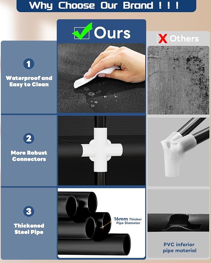 Mavivegue Portable Closet, Wardrobe Closet Organizer with Cover, 3 Hanging Rods and Shelves,Large Capacity for Bedroom, Living Room (Black, 59" W x 18" D x 64" H)