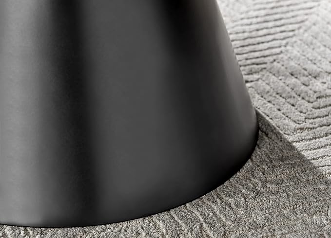 Furniturebox UK Coffee Table - Palma Round Coffee Table - Contemporary Minimalist Black Round Coffee Table with Tapered Central Pillar - Living Room Furniture