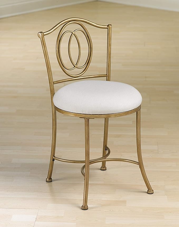 Hillsdale, 50945A, Emerson Metal Vanity Stool, Golden Bronze
