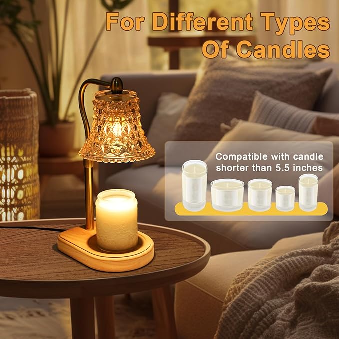 Candle Warmer Lamp with Timer Dimmer, Candle Warmer Light with 2 Bulbs, Birthday Gifts for Women Mom, House Warming Gifts New Home Decor, Wax Melt Warmer for All Scented Jar Candle Sizes
