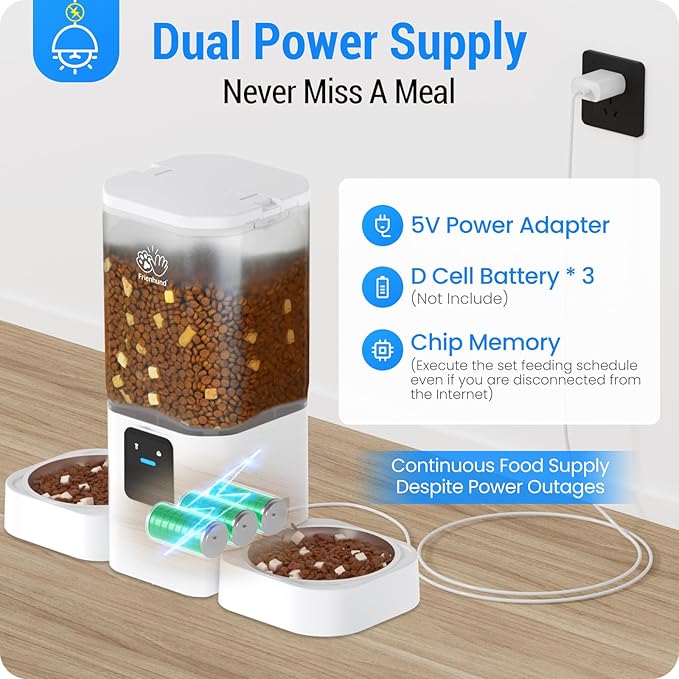 Automatic Cat Feeder with Slow Feed for 2 Cats: 5G WiFi Automatic Dog Feeder with 7L Large Food Storage, Cat Food Dispenser with Alexa for Multiple Pets, Detachable for Easy Cleaning -29 Cup
