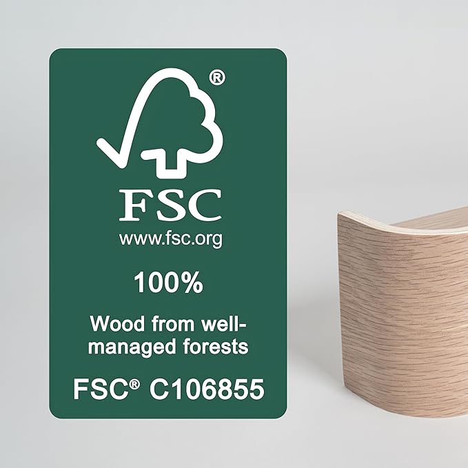 Kazai. Wall-Mounted Coat Rack 'Toke' - Modern Design Coat Rack with Hidden Wall Hooks - Solid Wood Veneer Panel Coat Hanger - Oak, White