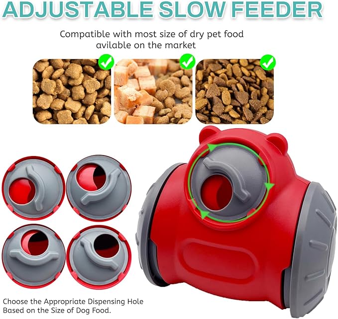 Dog Treat Toy - Interactive Dog Toys for Boredom, Treat Dispensing Enrichment Mental Stimulation (D)