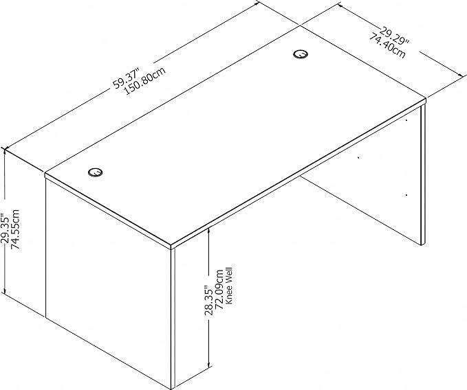 Bush Furniture BSHSCD260WH Studio C White 60W x 30D Desk Shell